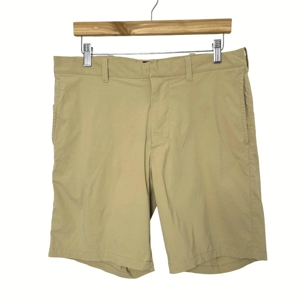 J.Crew Flex Gramercy Tech Shorts Mens 33 Khaki Tan Performance Stretch Golf 8.5